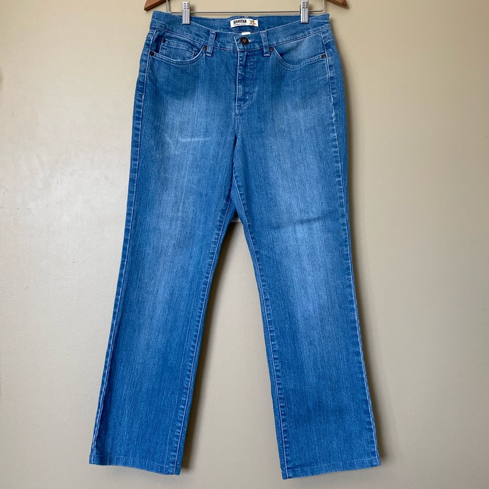 {Jeanstar} Medium Wash Straight Leg Denim Jeans